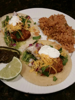 A picture of Brad's Ling cod fish tacos.