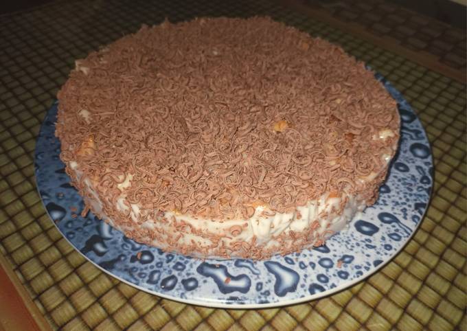 Торт БЕЗ выпечки из Песочного Печенья. Пошаговый рецепт с фото