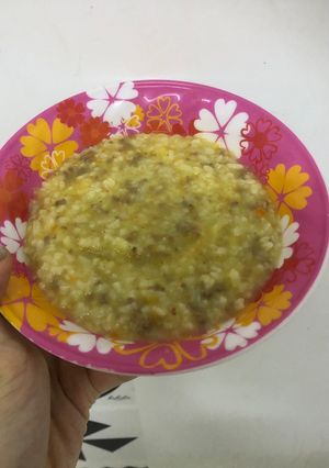 Hình của món Cháo tim heo rau củ.
