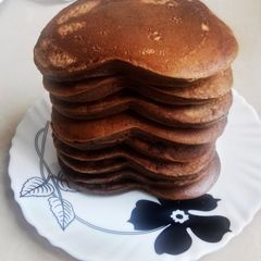 A picture of Heart Chocolate Pancake With Chocolate Sauce.