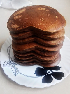 A picture of Heart Chocolate Pancake With Chocolate Sauce.
