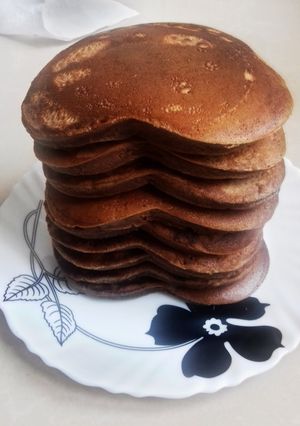 A picture of Heart Chocolate Pancake With Chocolate Sauce.