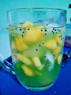 Foto resep Es buah sirup pandan