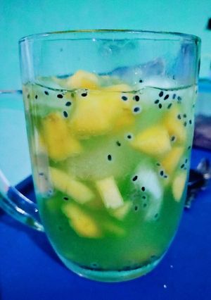 Foto resep Es buah sirup pandan