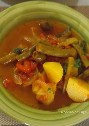 Una foto de Guiso de papas y vainitas - Cocina marroquí