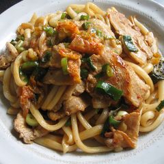 A picture of Stir-fried Pork & Kimchi Udon.