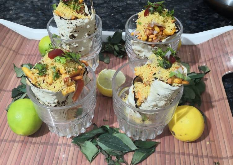 Simple Way to Make Favorite Papad cone chaat