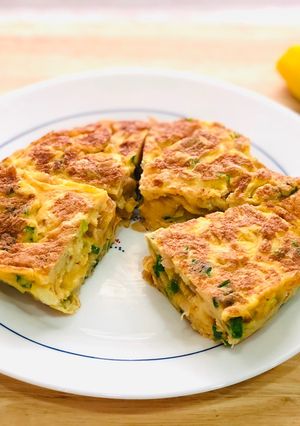 古早味香煎蔥花菜脯厚蛋 的食譜成品照片