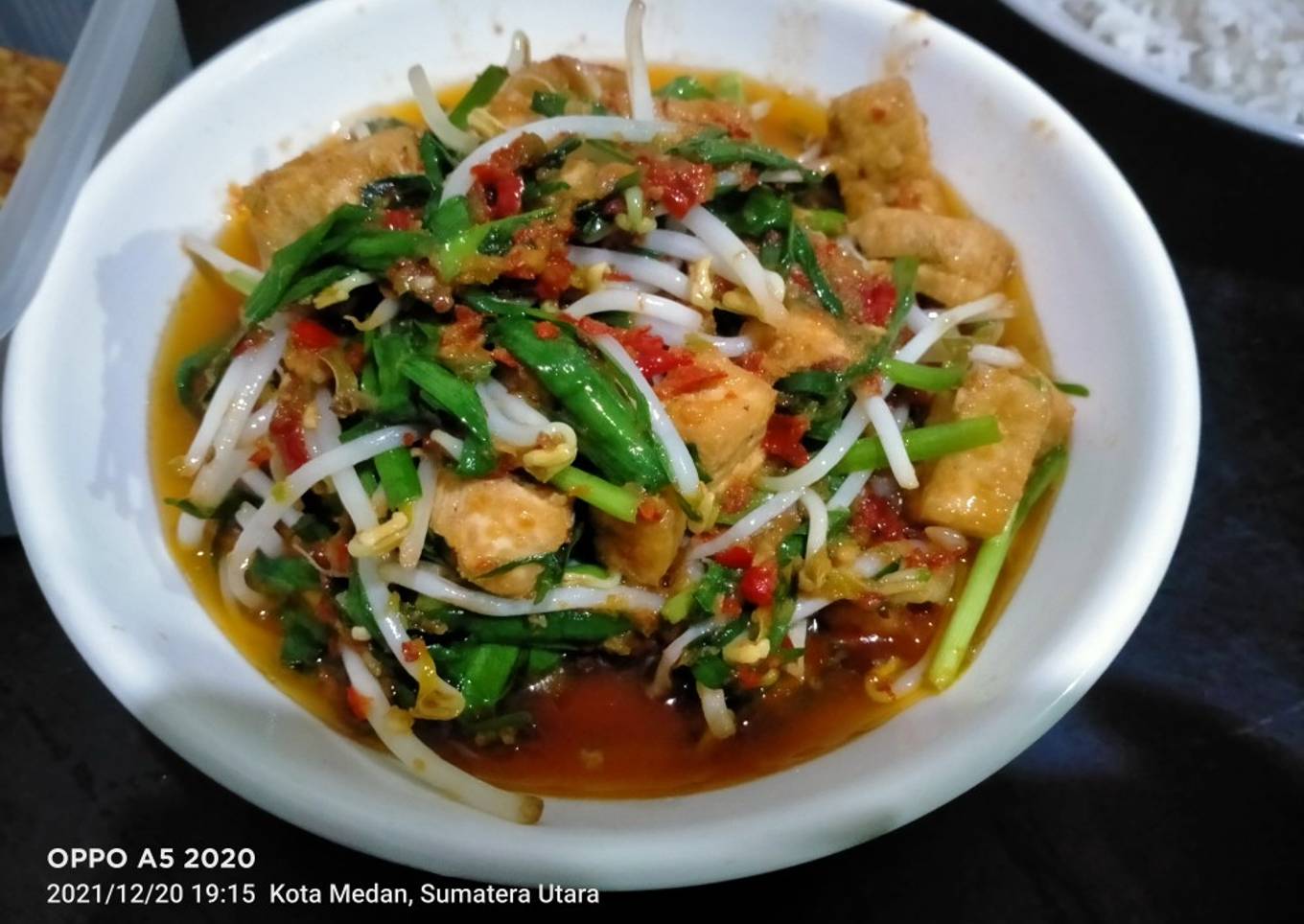Tumis tauge,kucai Dan tahu