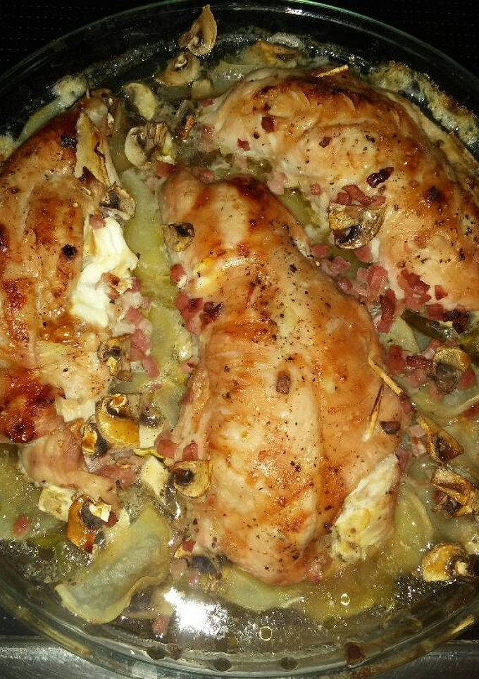 Una foto de Solomillos de pavo rellenos de jamón y philadelphia