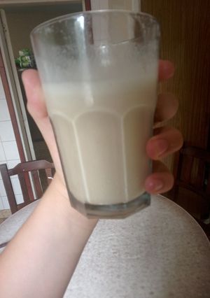 Una foto de Licuado de banana y dulce de leche