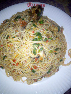 A picture of Jollof spaghetti.