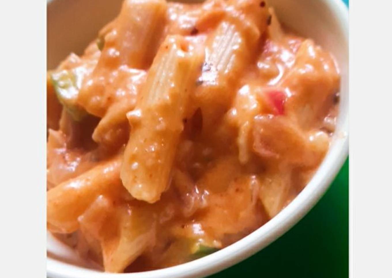 Pink penne cheese pasta