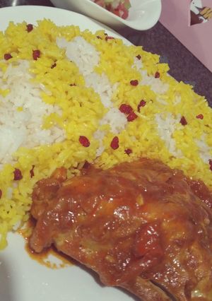 عکسی از دستور زرشک پلو با مرغ مجلسی