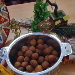A picture of Vella Seedai(Rice powder and jaggery sweet item).