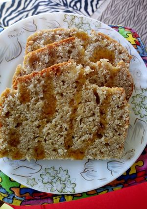 A picture of Banana oatmeal bread. #authormarathon #mykidsfavoritemeal.