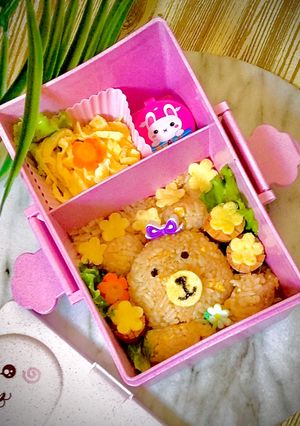 Foto resep Bekal anak TK // Bekal Anak Sekolah// bekal lucu // Nasi goreng // Beruang