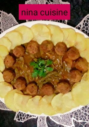 صورة لوصفة فاصوليا خضرا بكريات الدجاج 😋