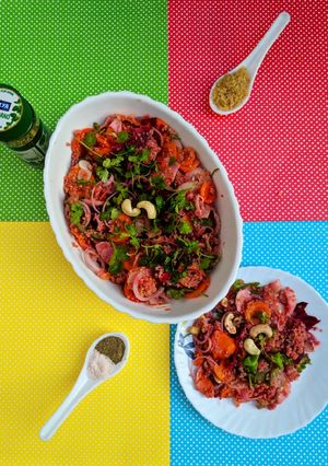 A picture of Pink Quinoa salad.