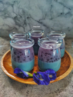Foto resep Butterfly pea sagoo pudding