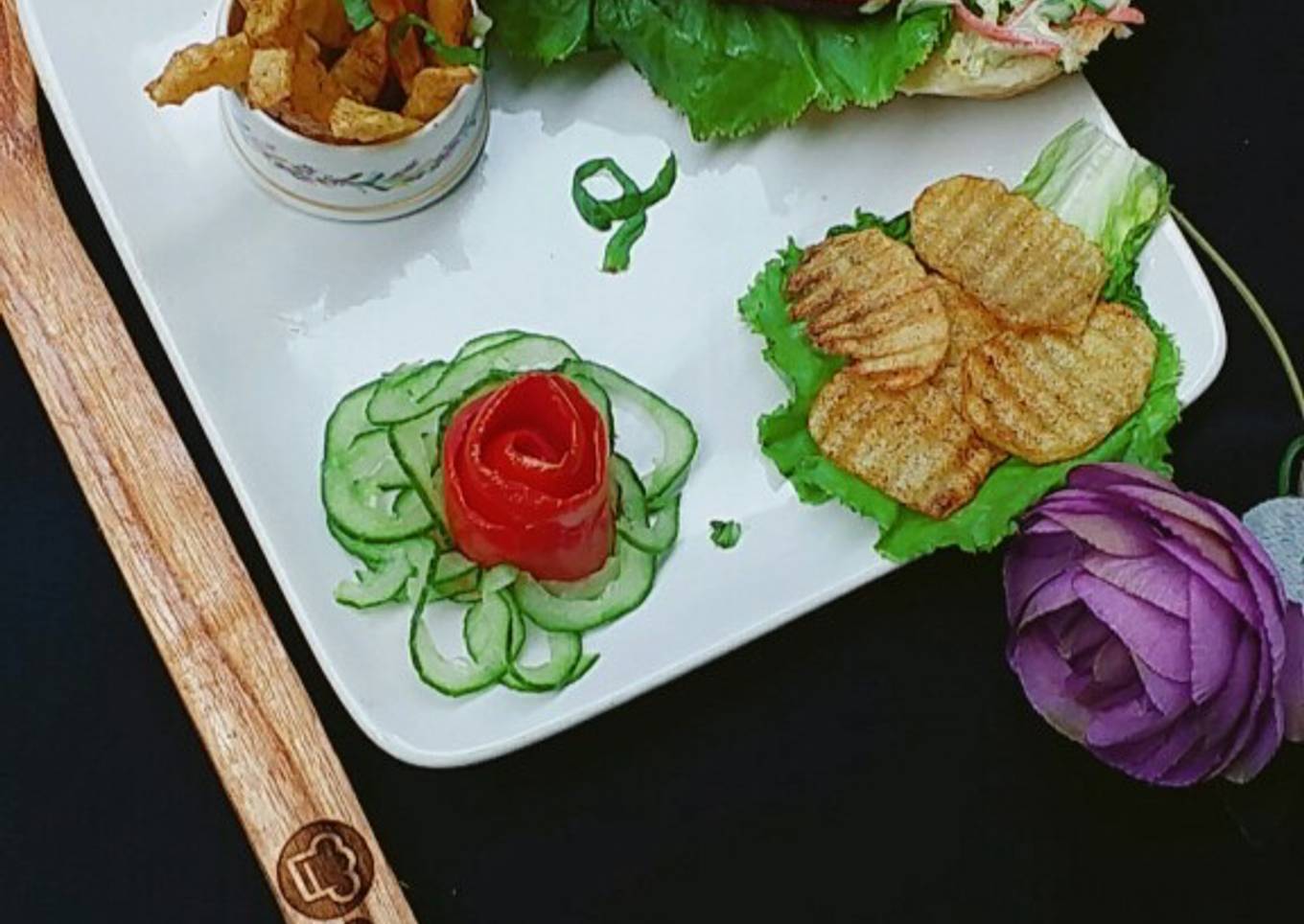 Chicken sticks burger