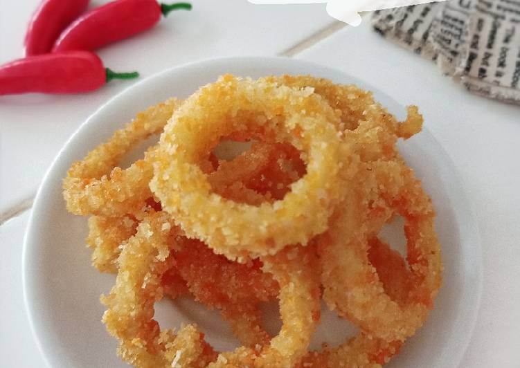 Bagaimana Membuat Onion Ring Bread Crumbs Crispy Sempurna