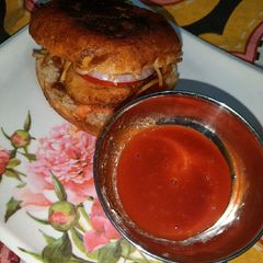 Homemade Vegetable. Burger A picture of Homemade Vegetable. Burger.