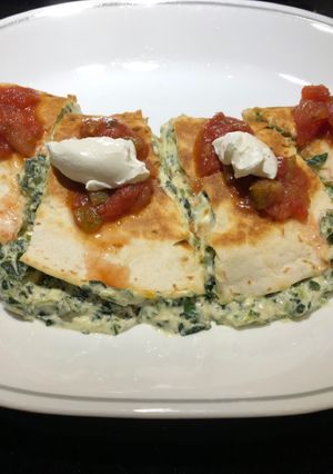 A picture of Creamy Spinach Quesadillas.