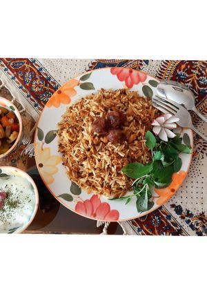 عکسی از دستور پلوعدس با سویای طعم دارشده