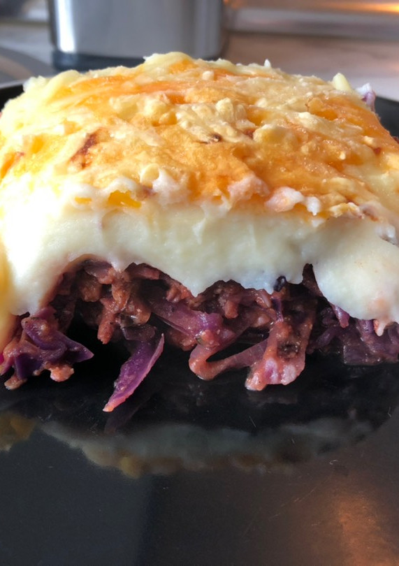 Una foto de Pastel de col lombarda (healthy)