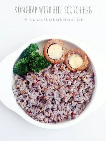 Cara Mudah Membikin Resep  Kongbap with Beef Scotch Egg - MPASI yang Bisa Manjain Lidah, Bikin Ketagihan