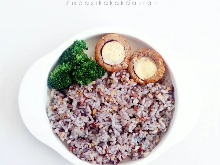 Cara Mudah Membikin Resep  Kongbap with Beef Scotch Egg - MPASI yang Bisa Manjain Lidah, Bikin Ketagihan