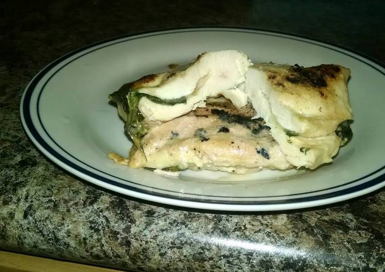 Step By Step Guide to Prepare Speedy Provolone and Spinach Stuffed Chicken Breasts