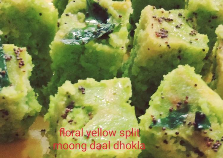 Easiest Way to Make Ultimate Floral yellow split moong dal dhokla
