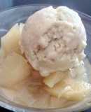 Manzana o Pera con helado de banana light ideal para diabéticos
