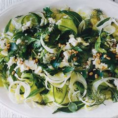 A picture of Lebanese cucumber and fennel salad.