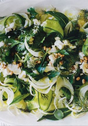 A picture of Lebanese cucumber and fennel salad.
