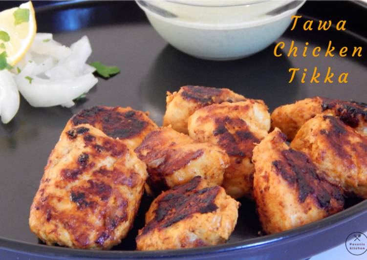 Recipe of Super Quick Homemade Tawa Chicken Tikka Recipe | Chicken Tikka without Oven