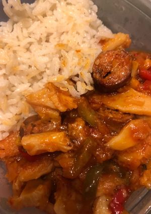 Una foto de Guatitas o Callitos a la española con arroz 🍚 #familiar