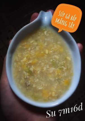 Hình của món Súp gà bắp măng tây - Đổi vị cho bé ăn dặm.