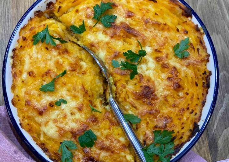 Step-by-Step Guide to Prepare Homemade Sweet potato cottage pie with 7 veggies