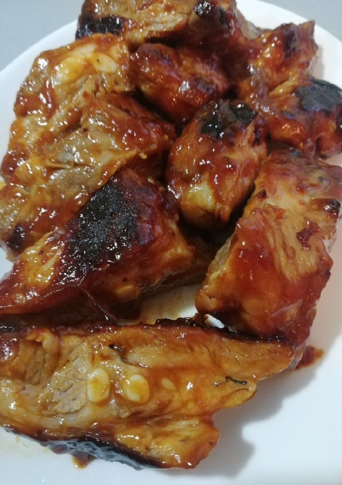 Una foto de Costillas en salsa BBQ