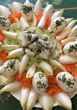 Une photo de Salade tricolore aux œufs