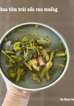 Hình của món Canh chua tôm trái sấu rau muống.