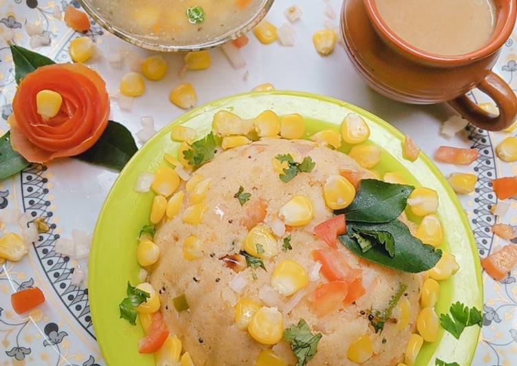 Recipe of Perfect Sweetcorn veg upma and Sweetcorn soup