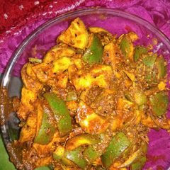 A picture of Aam ka achaar or Raw mango pickle.