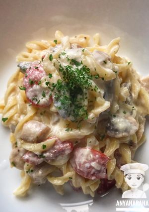 Foto resep Creamy fusilli carbonara