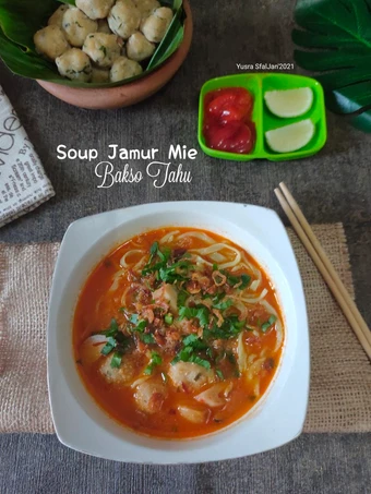 Langkah Gampang Membikin Resep  Soup Jamur Mie Bakso Tahu yang Menggugah Selera, Sempurna