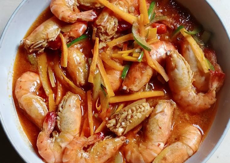 Resep Udang Pedas Merah Anti Gagal