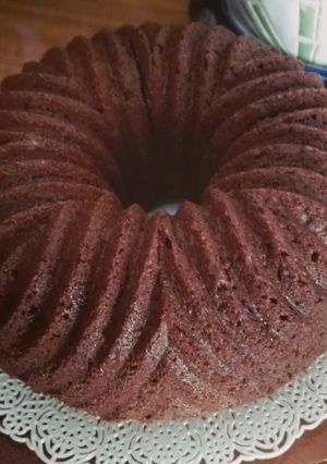 Una foto de Budín de chocolate, aceite y café